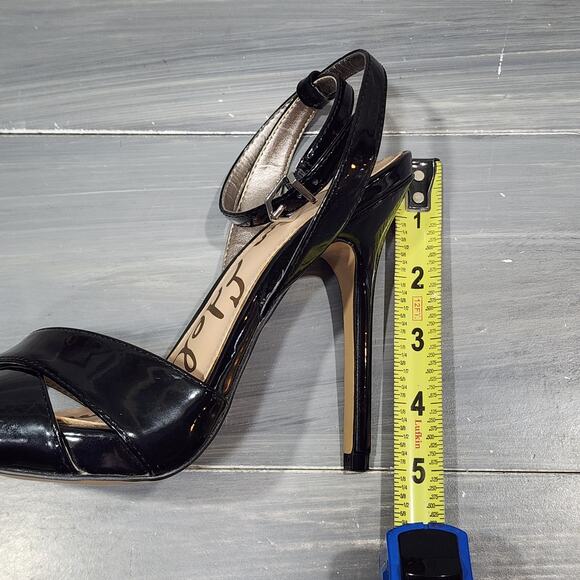 Sam Edelman Eliza Patent Leather Sandals Stiletto Heels Strappy Buckle Size 6 - Picture 12 of 12